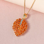 Salamanca Feueropal-Anhänger mit Kette, 925 Silber vergoldet ca. 3.46 ct