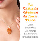 Salamanca Feueropal-Anhänger mit Kette, 925 Silber vergoldet ca. 3.46 ct