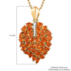 Salamanca Feueropal-Anhänger mit Kette, 925 Silber vergoldet ca. 3.46 ct