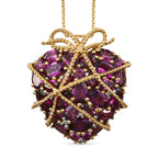 GP Amore-Kollektion - Rhodolith Granat Anhänger mit Kette, ca. 50 cm, 925 Silber vergoldet ca. 9.06 ct