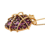 GP Amore-Kollektion - Rhodolith Granat Anhänger mit Kette, ca. 50 cm, 925 Silber vergoldet ca. 9.06 ct