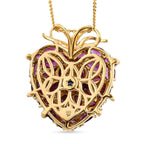 GP Amore-Kollektion - Rhodolith Granat Anhänger mit Kette, ca. 50 cm, 925 Silber vergoldet ca. 9.06 ct