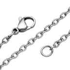 Weißer Kristall Kreuz-Anhänger mit Kette, reiner Edelstahl