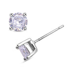 2er Weiße Zirkonia-Ohrstecker mit Armband, reines Messing ca. 21.00 ct