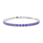 Lila Zirkonia-Ohrstecker mit Armband, reines Messing ca. 21,00 ct