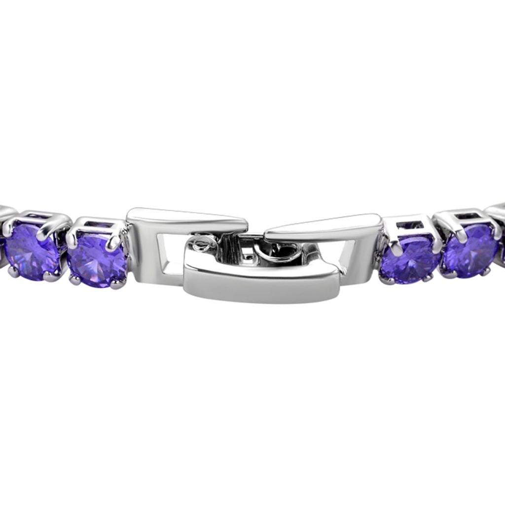 Lila Zirkonia-Ohrstecker mit Armband, reines Messing ca. 21,00 ct