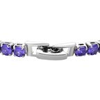 Lila Zirkonia-Ohrstecker mit Armband, reines Messing ca. 21,00 ct