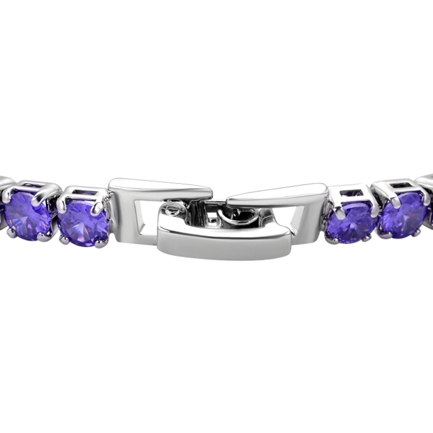 Lila Zirkonia-Ohrstecker mit Armband, reines Messing ca. 21,00 ct