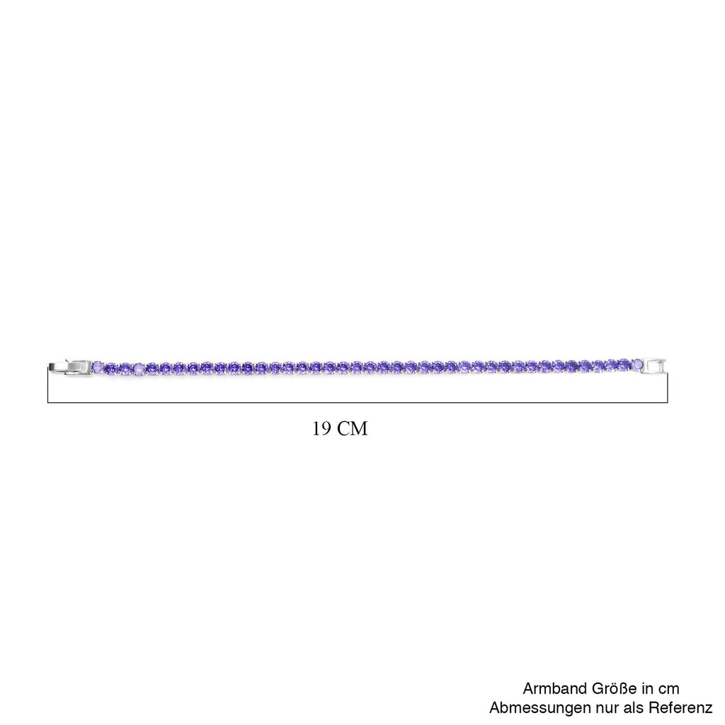 Lila Zirkonia-Ohrstecker mit Armband, reines Messing ca. 21,00 ct