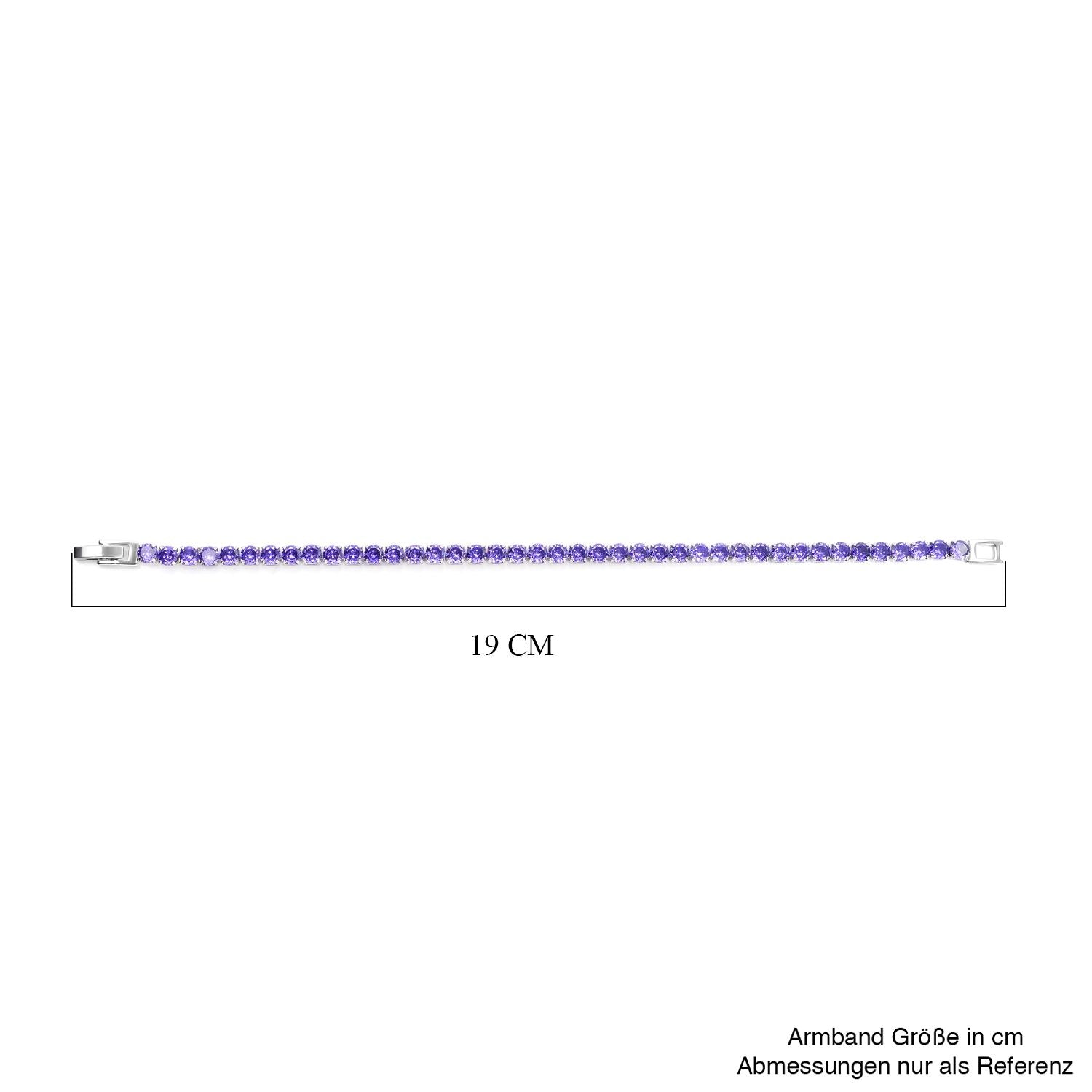 Lila Zirkonia-Ohrstecker mit Armband, reines Messing ca. 21,00 ct