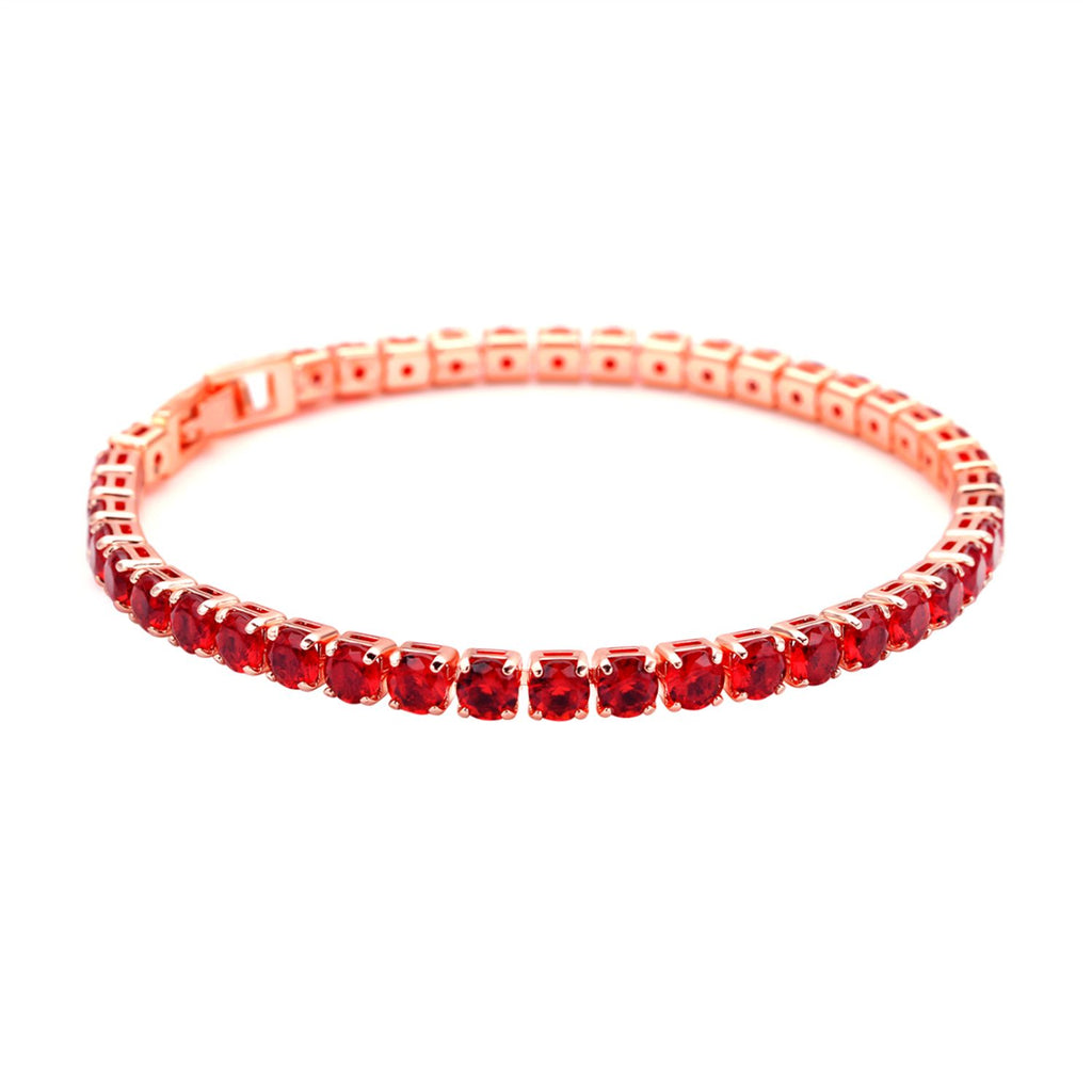 Rote Zirkonia-Ohrstecker mit Armband, reines Messing ca. 21,00 ct