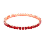 Rote Zirkonia-Ohrstecker mit Armband, reines Messing ca. 21,00 ct
