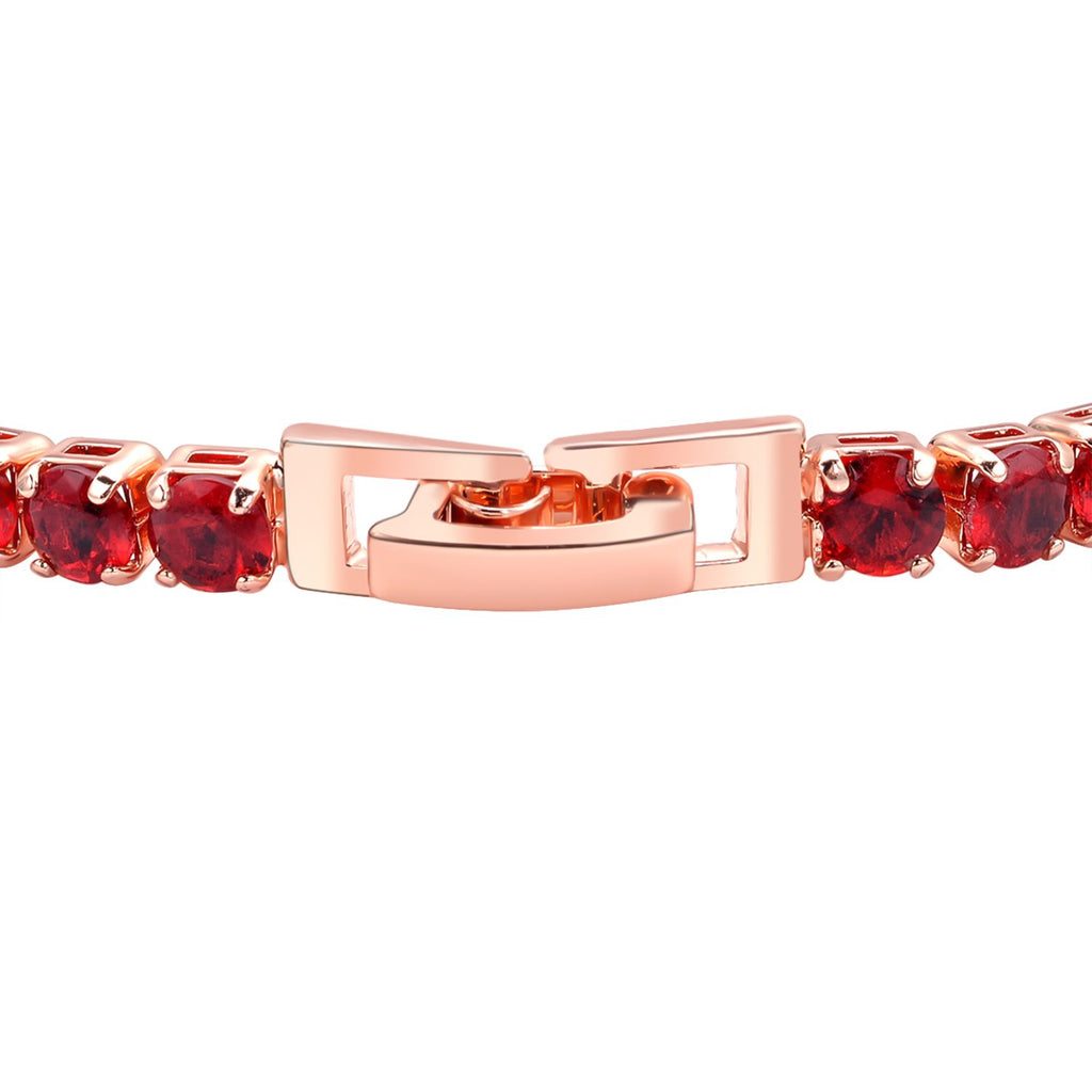 Rote Zirkonia-Ohrstecker mit Armband, reines Messing ca. 21,00 ct
