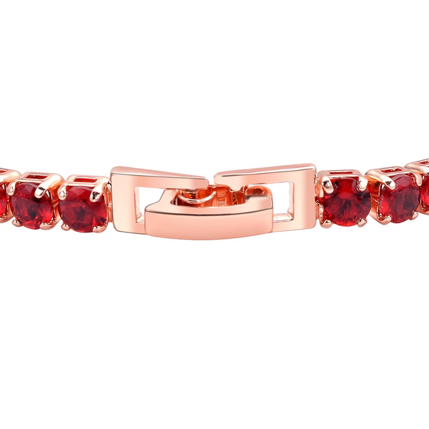 Rote Zirkonia-Ohrstecker mit Armband, reines Messing ca. 21,00 ct