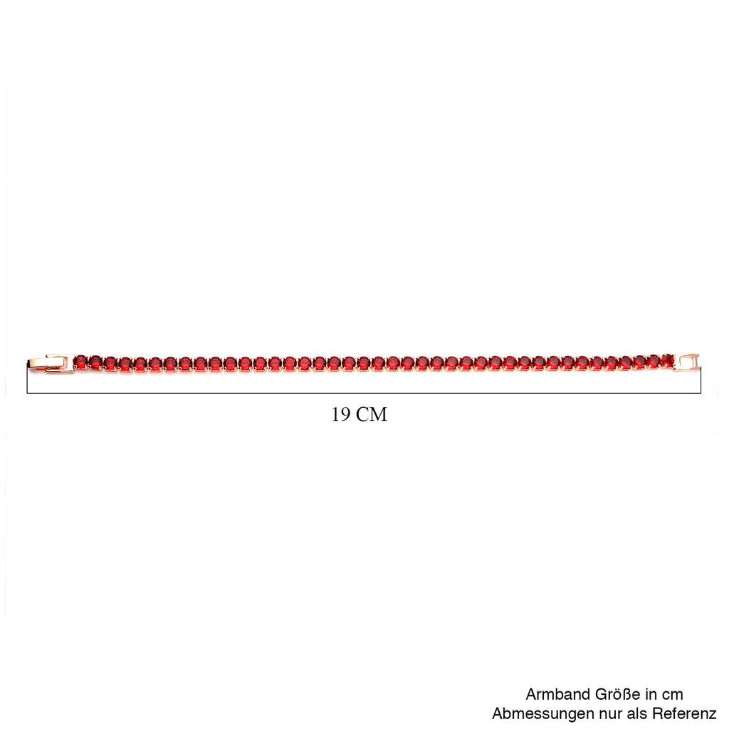Rote Zirkonia-Ohrstecker mit Armband, reines Messing ca. 21,00 ct