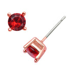 Rote Zirkonia-Ohrstecker mit Armband, reines Messing ca. 21,00 ct