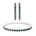 Diopsid-farbene Kristall-Ohrringe mit Armband - 8,40 ct.