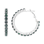 Diopsid-farbene Kristall-Ohrringe mit Armband, reines Messing