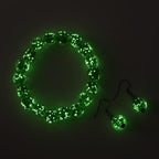 2er Set - Murano-Glasperlen Design, flexibles Armband und Ohrringe, Reiner Edelstahl, Blau