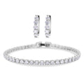 Weißes Zirkonia-Armband und Creolen, reines Messing ca. 15,50 ct