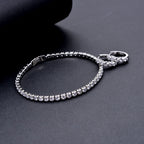Weißes Zirkonia-Armband und Creolen, reines Messing ca. 15,50 ct
