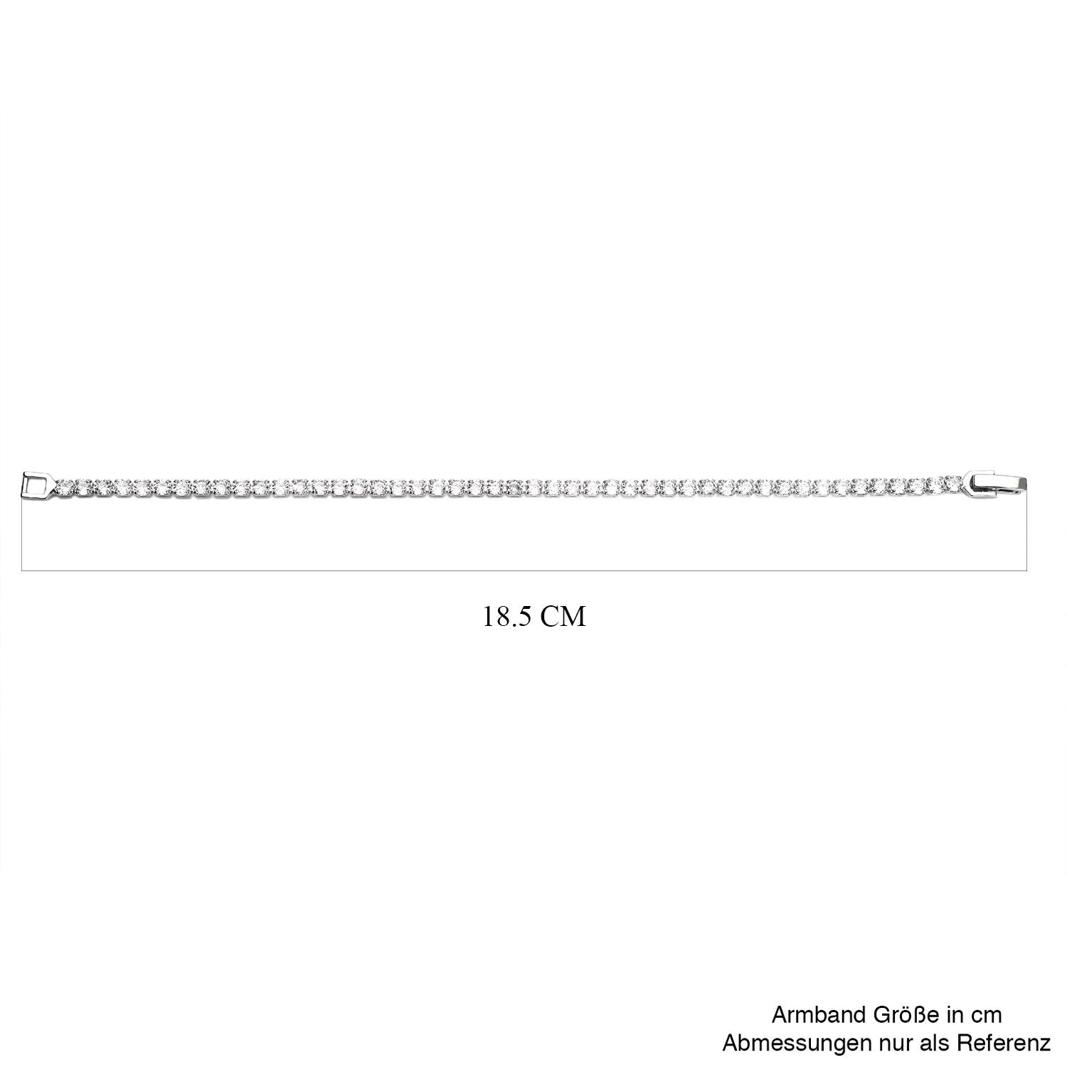 Weißes Zirkonia-Armband und Creolen, reines Messing ca. 15,50 ct