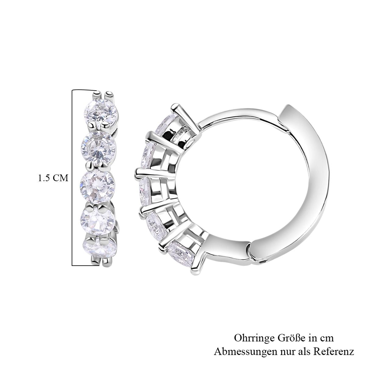 Weißes Zirkonia-Armband und Creolen, reines Messing ca. 15,50 ct