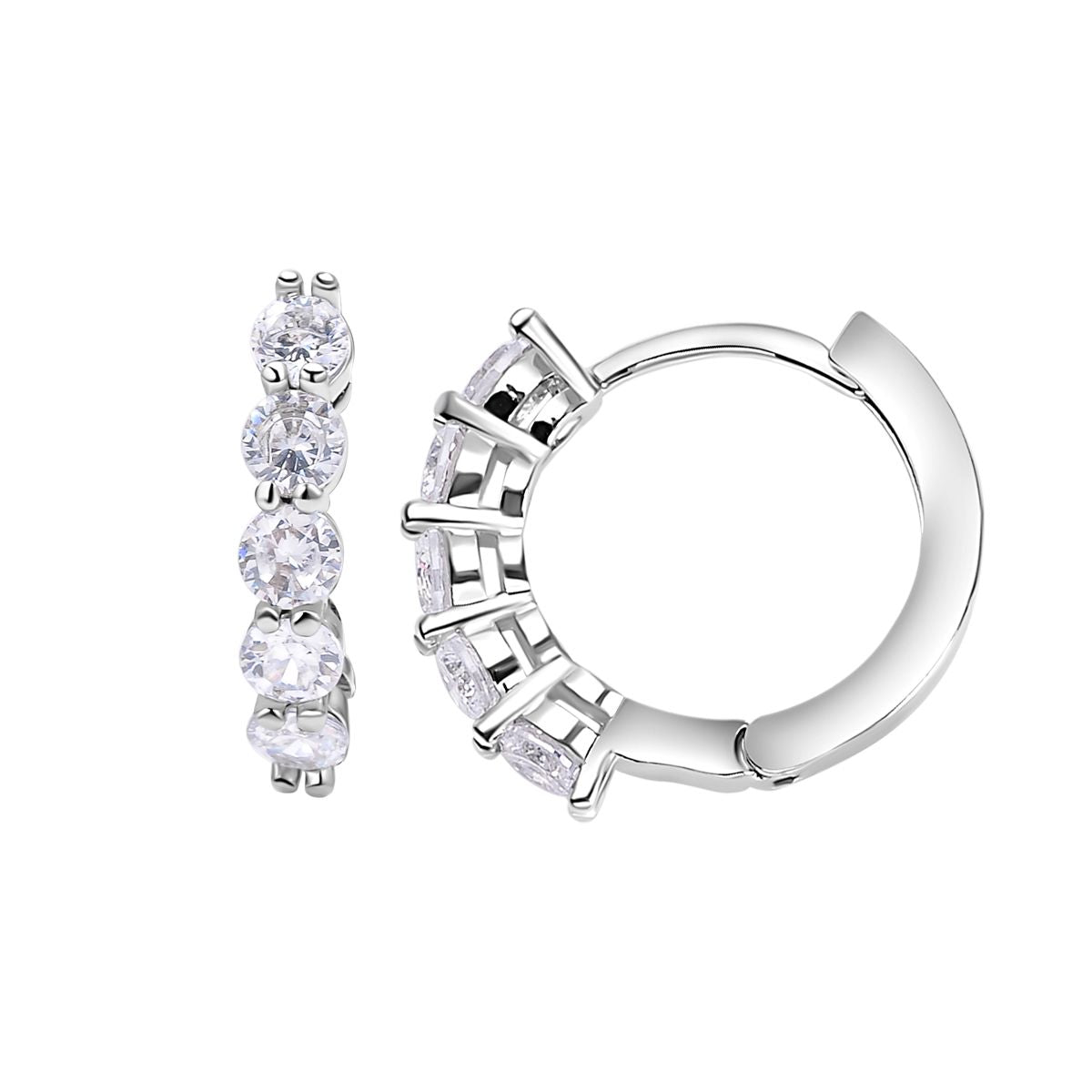 Weißes Zirkonia-Armband und Creolen, reines Messing ca. 15,50 ct
