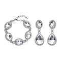 2er-Set- weißes Glaskristall-Armband und Ohrringe - 132,80 ct.