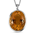 AAA Citrin Solitär Anhänger mit Kette in Silber, 50,89 ct.