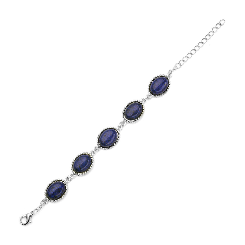 Lapislazuli-Ohrringe und Armband, reiner Edelstahl ca. 95,00 ct