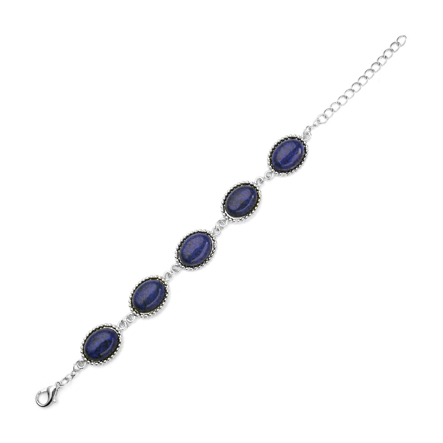 Lapislazuli-Ohrringe und Armband, reiner Edelstahl ca. 95,00 ct