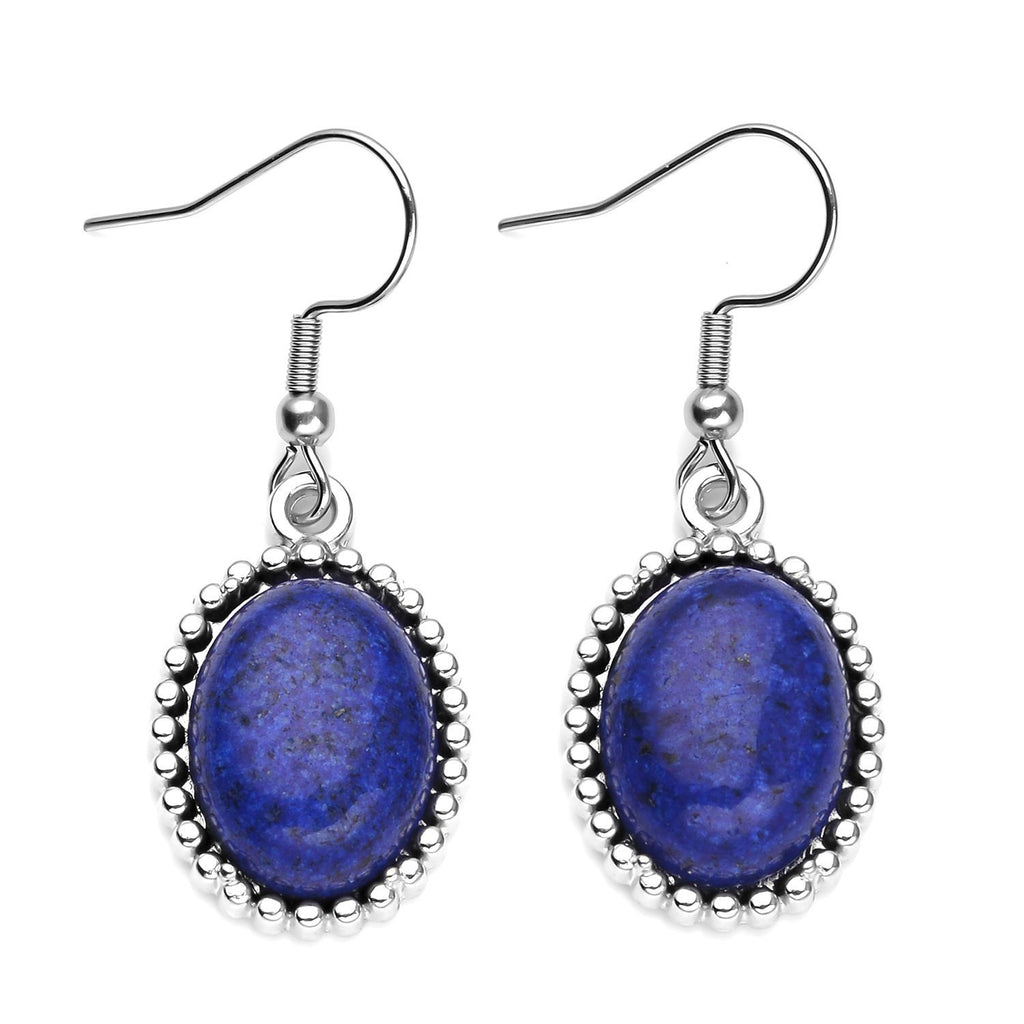 Lapislazuli-Ohrringe und Armband, reiner Edelstahl ca. 95,00 ct
