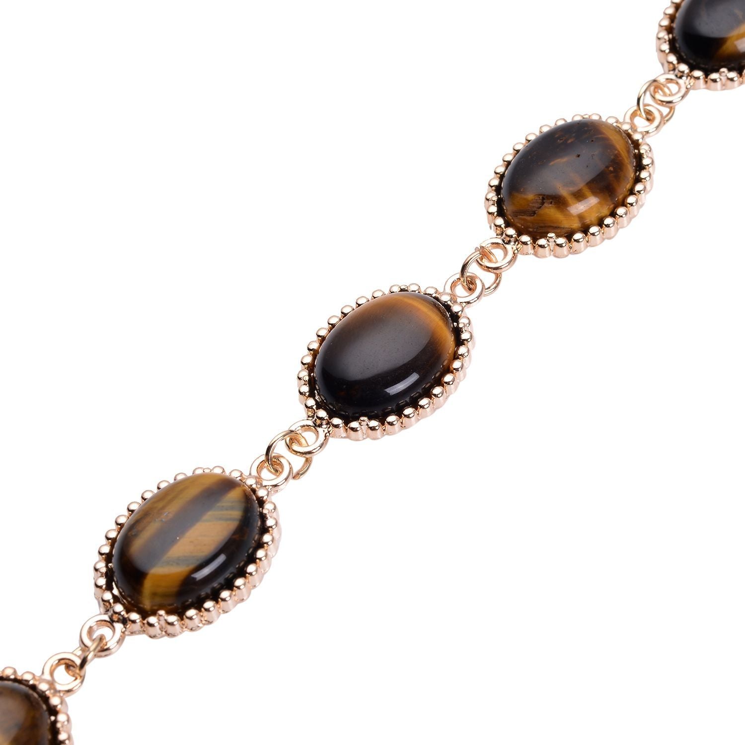 Gelbe Tigerauge-Ohrringe und Armband, reiner Edelstahl goldfarben ca. 95,00 ct