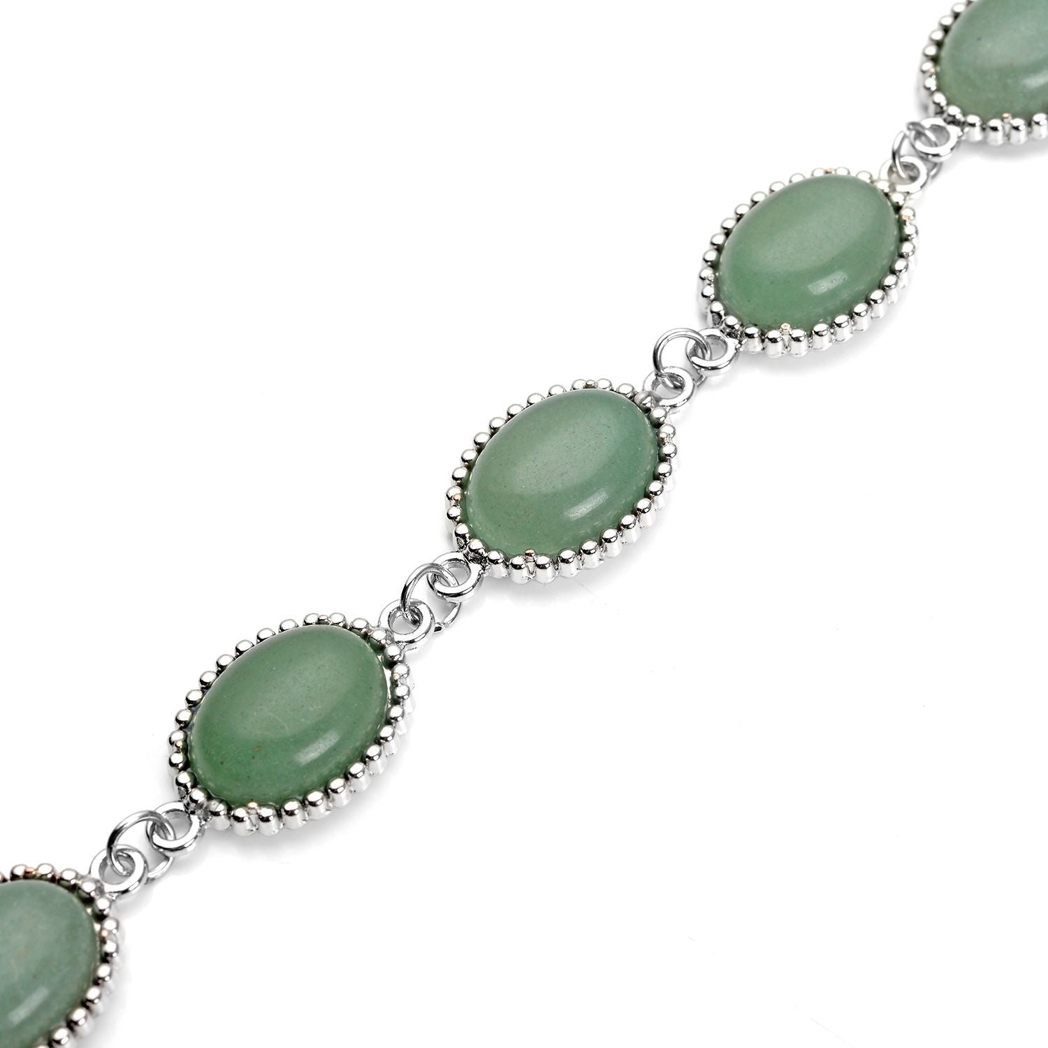 Grüne Aventurin-Ohrringe und Armband, reiner Edelstahl ca. 95,00 ct
