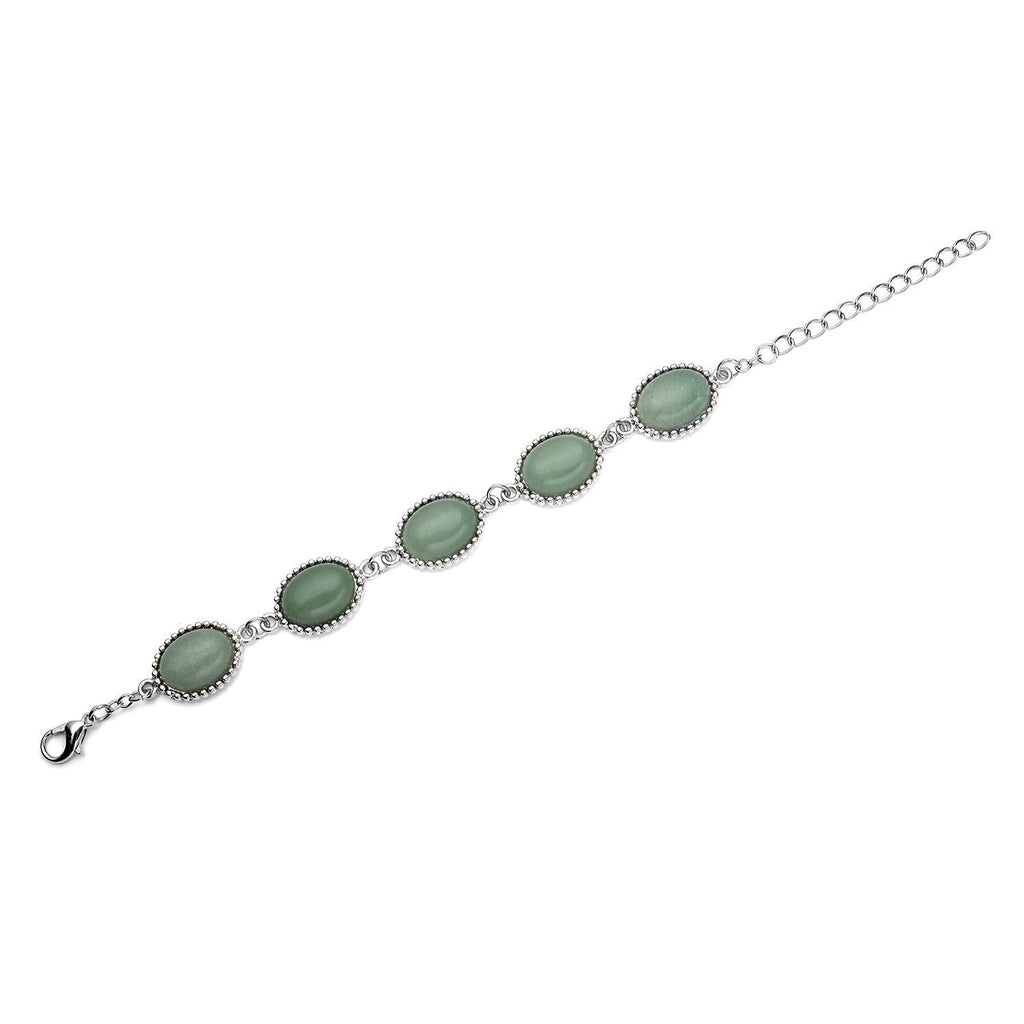 Grüne Aventurin-Ohrringe und Armband, reiner Edelstahl ca. 95,00 ct