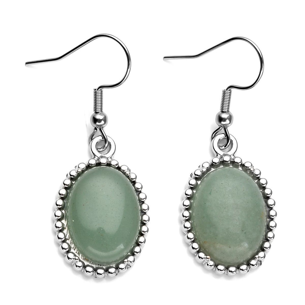 Grüne Aventurin-Ohrringe und Armband, reiner Edelstahl ca. 95,00 ct