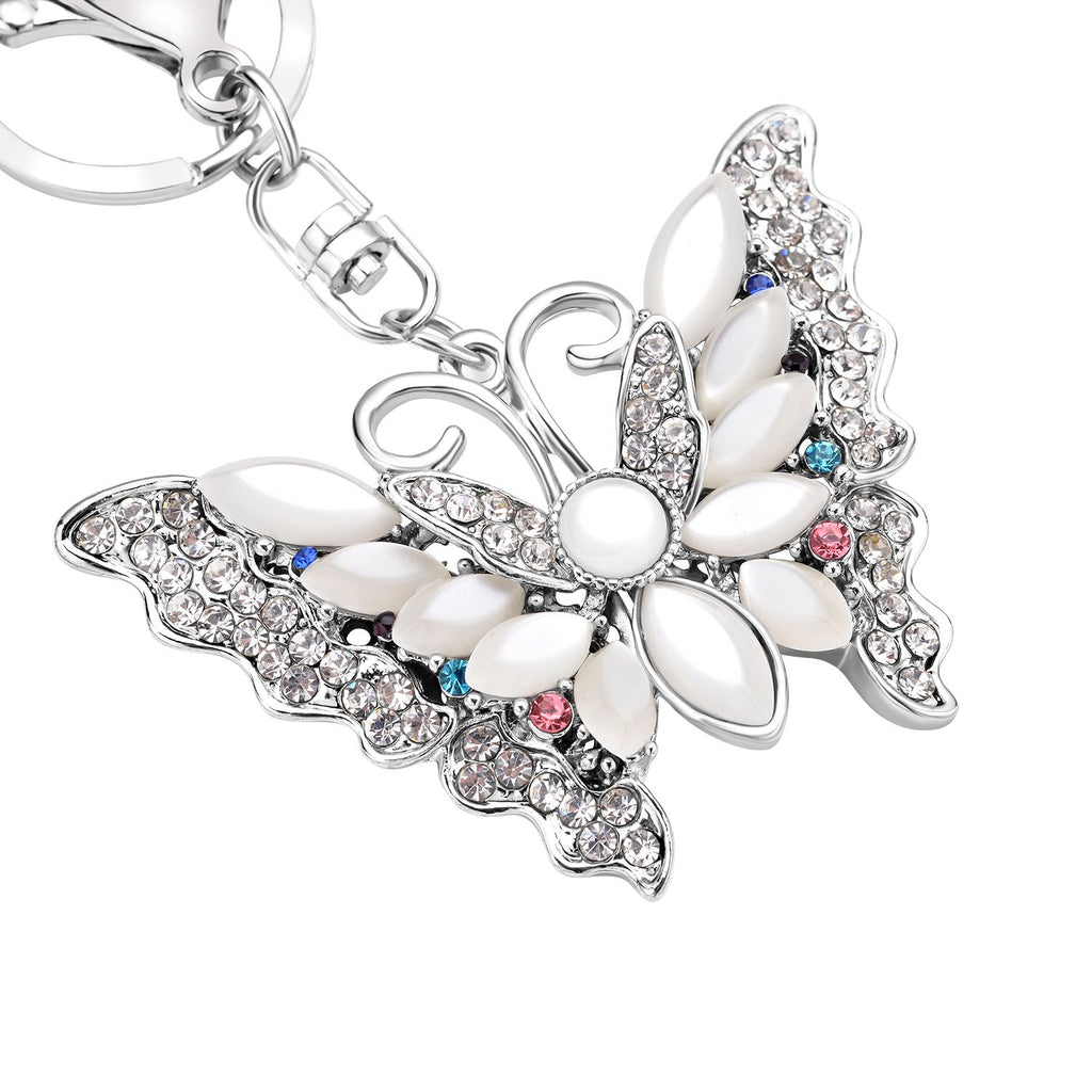 3er Set - mehrfarbige Kristall Sternschnuppe-, Biene- und Schmetterling-Schlüsselanhänger 26.60 ct