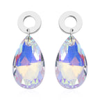 Mystische Glas-Ohrringe und Anhänger mit Kette, Edelstahl