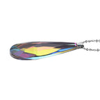 Mehrfarbige Glas-Ohrringe und Anhänger mit Kette, reiner Edelstahl