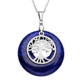 Lapislazuli-Anhänger mit Kette, Edelstahl ca. 40,00 ct