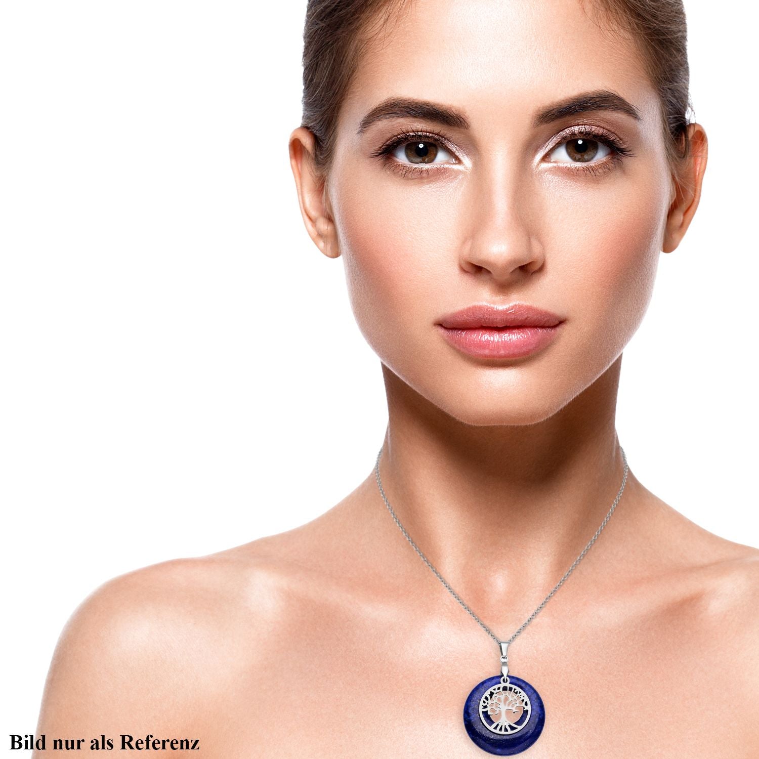 Lapislazuli-Anhänger mit Kette, Edelstahl ca. 40,00 ct