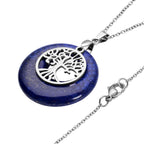 Lapislazuli-Anhänger mit Kette, Edelstahl ca. 40,00 ct