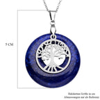 Lapislazuli-Anhänger mit Kette, Edelstahl ca. 40,00 ct