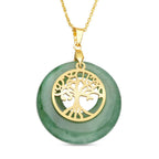 Grüner Aventurin-Anhänger mit Kette, Edelstahl Goldfarben ca. 40.00 ct