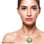 Grüner Aventurin-Anhänger mit Kette, Edelstahl Goldfarben ca. 40.00 ct