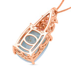 Jardin Kollektion - Larimar und rosa Perlmutt-Anhänger mit Kette, 925 Silber rosévergoldet ca. 10,39 ct