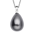 Tahitianischer Muschelkernperlen-Anhänger mit Kette, 925 Silber rhodiniert und Edelstahl