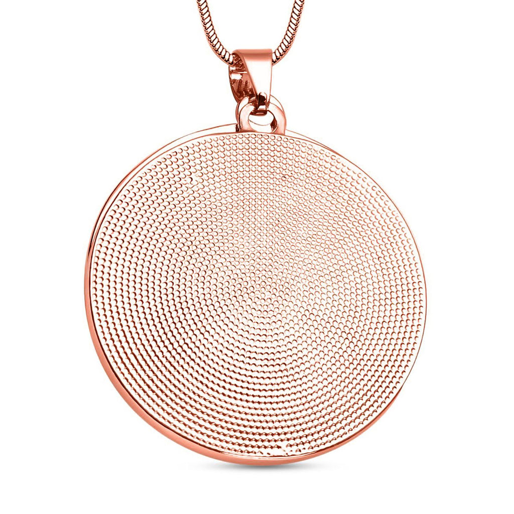 Weißer Kristall Lebensbaum-Anhänger mit Kette, roséfarben
