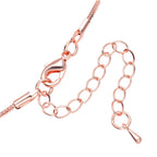 Weißer Kristall Lebensbaum-Anhänger mit Kette, roséfarben
